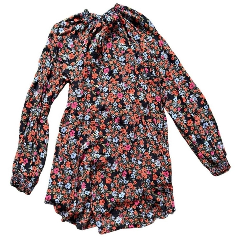 Free People Floral print long sleeve dress with ruffled neckline #floral #BoHo - Picture 3 of 5